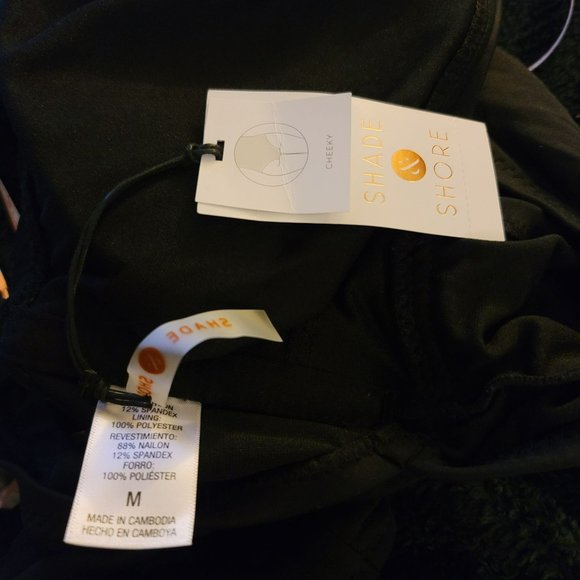 Shade & Shore Black Swimsuit Cheeky One Shoulder One Piece Bikini Medium Jj3400 - Picture 10 of 13